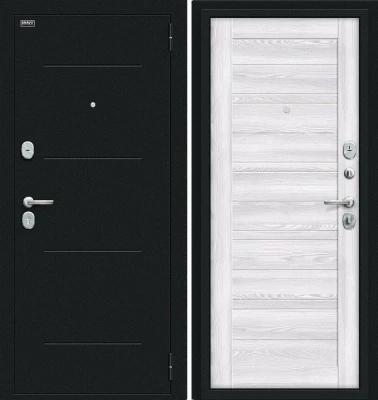 Дверь Браво Сити Kale Букле черное/Riviera Ice