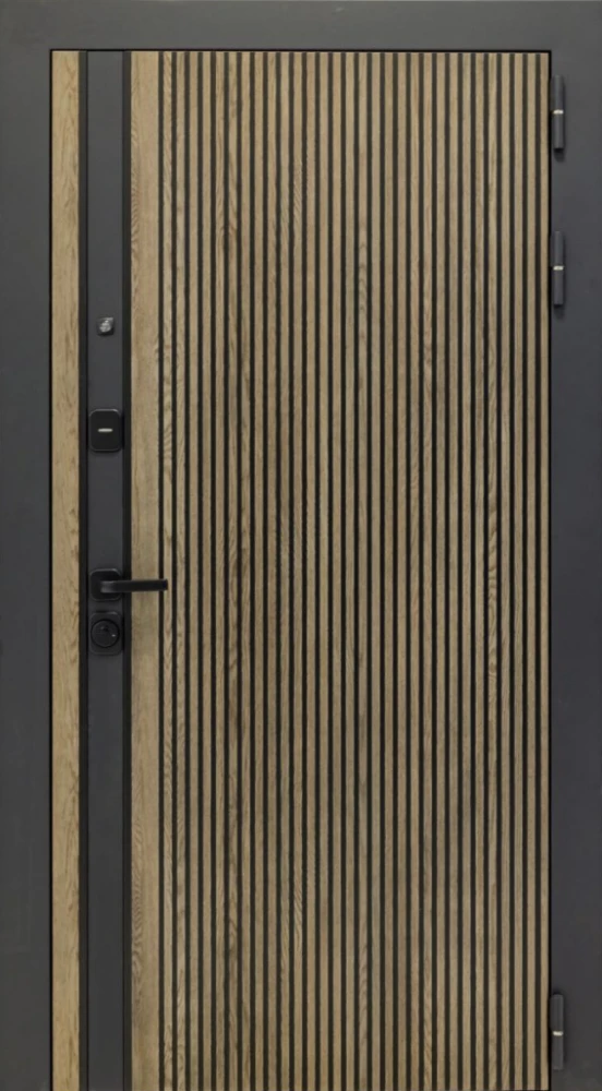 Входная дверь ДвериПРО Rosna ФЛ-659 (12мм, nussbaum+черная патина винорит) DPRO198096 внешняя сторона