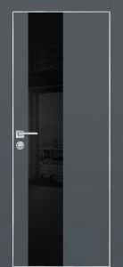 Межкомнатная дверь PX-6  AL кромка с 4-х ст. Графит матовый