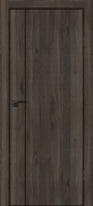 Межкомнатная дверь P-21  черный молдинг PET,  кромка ABS черная c 4-х ст. Дуб темный