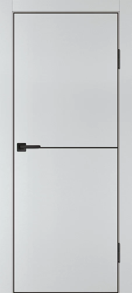 Фото Межкомнатная дверь P-19  черный молдинг PET,  кромка ABS черная c 4-х ст. Сапфир матовый