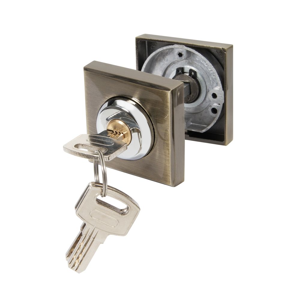 Фото Ручка поворотная с фиксацией ключом BK6.FIX.JK AB-7 бронза