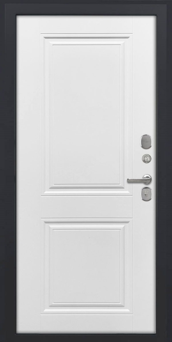 Входная дверь Квадро ФЛ-677 (10мм, белый матовый) внутренняя сторона
