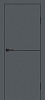 Межкомнатная дверь P-19 AL черный молдинг Графит матовый